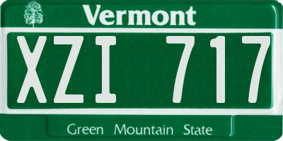 VT license plate XZI717