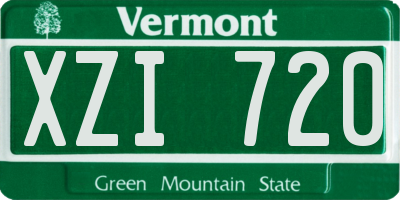VT license plate XZI720