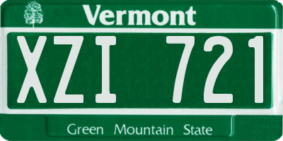 VT license plate XZI721