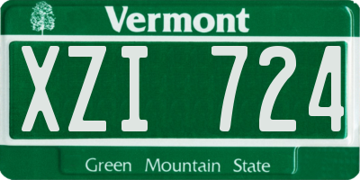 VT license plate XZI724