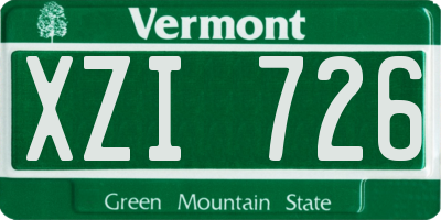 VT license plate XZI726