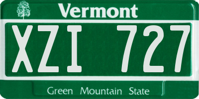 VT license plate XZI727