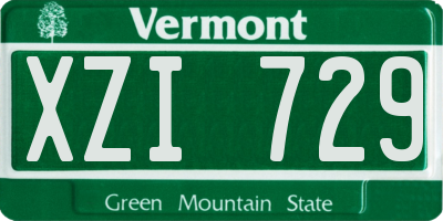 VT license plate XZI729