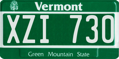 VT license plate XZI730