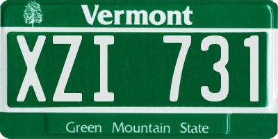 VT license plate XZI731