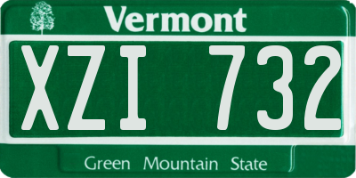 VT license plate XZI732