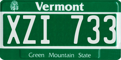 VT license plate XZI733