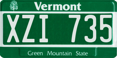 VT license plate XZI735
