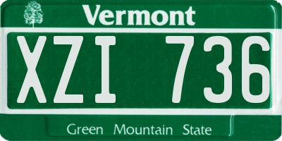 VT license plate XZI736