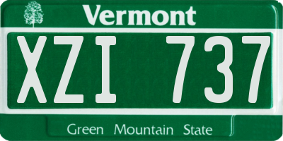 VT license plate XZI737