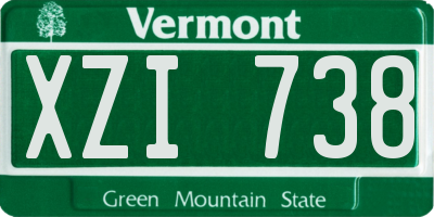 VT license plate XZI738
