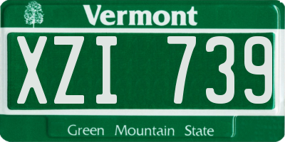 VT license plate XZI739