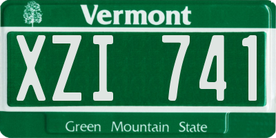 VT license plate XZI741