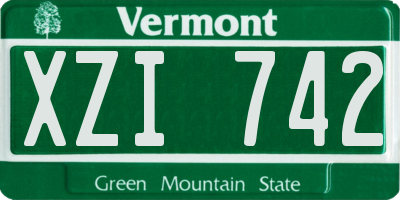 VT license plate XZI742