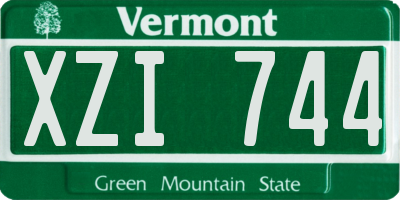 VT license plate XZI744