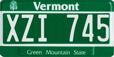 VT license plate XZI745