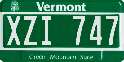 VT license plate XZI747