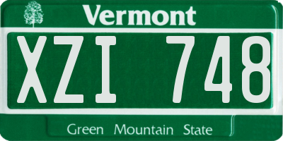VT license plate XZI748