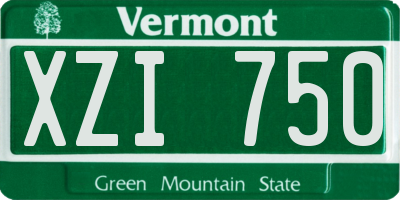 VT license plate XZI750