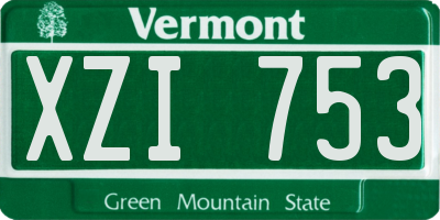 VT license plate XZI753