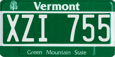 VT license plate XZI755