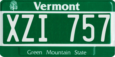 VT license plate XZI757