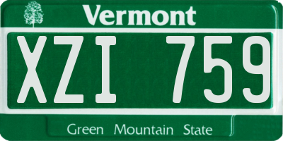 VT license plate XZI759