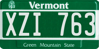 VT license plate XZI763