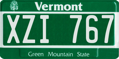 VT license plate XZI767