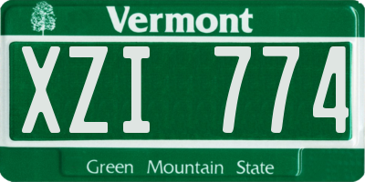 VT license plate XZI774