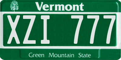 VT license plate XZI777