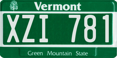 VT license plate XZI781