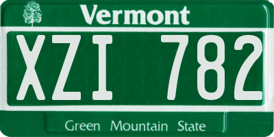 VT license plate XZI782