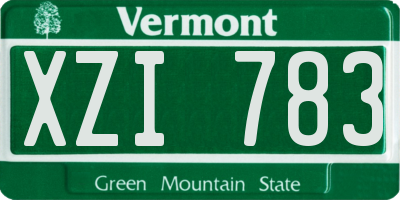 VT license plate XZI783