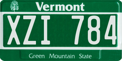 VT license plate XZI784
