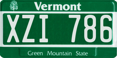 VT license plate XZI786