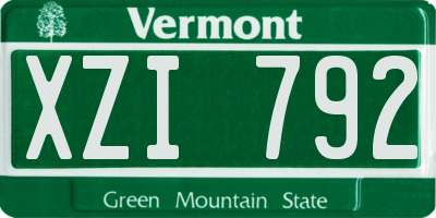 VT license plate XZI792