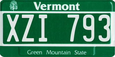 VT license plate XZI793
