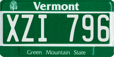 VT license plate XZI796