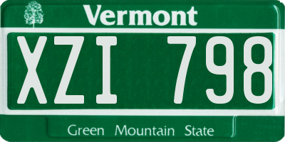 VT license plate XZI798