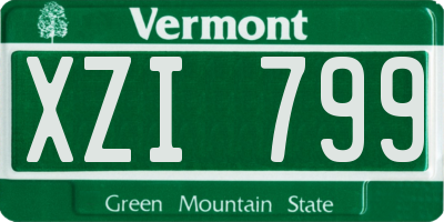 VT license plate XZI799
