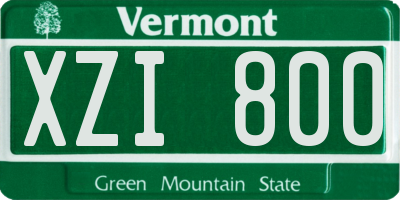 VT license plate XZI800