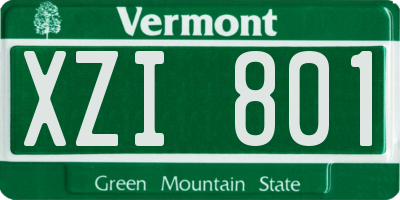 VT license plate XZI801