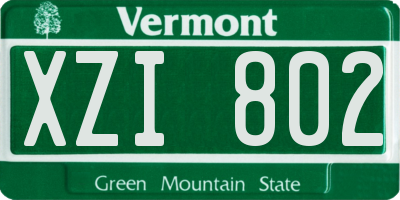 VT license plate XZI802