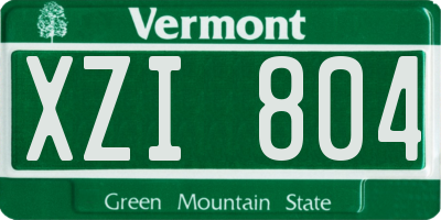 VT license plate XZI804