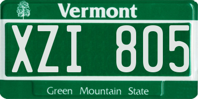VT license plate XZI805