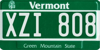 VT license plate XZI808