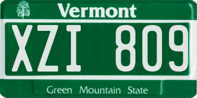 VT license plate XZI809