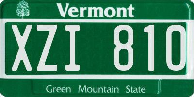 VT license plate XZI810