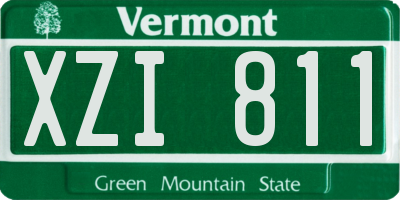 VT license plate XZI811
